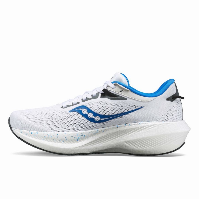 Men's Saucony Triumph 21 Running Shoes White / Deep Blue | UAE S63987-N43