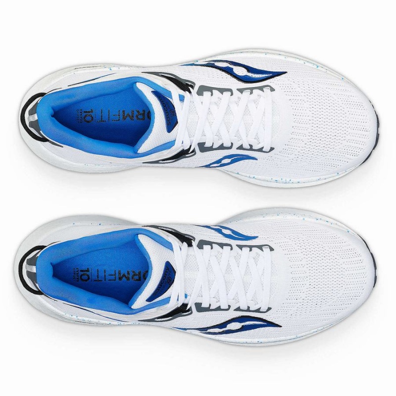 Men's Saucony Triumph 21 Running Shoes White / Deep Blue | UAE S63987-N43