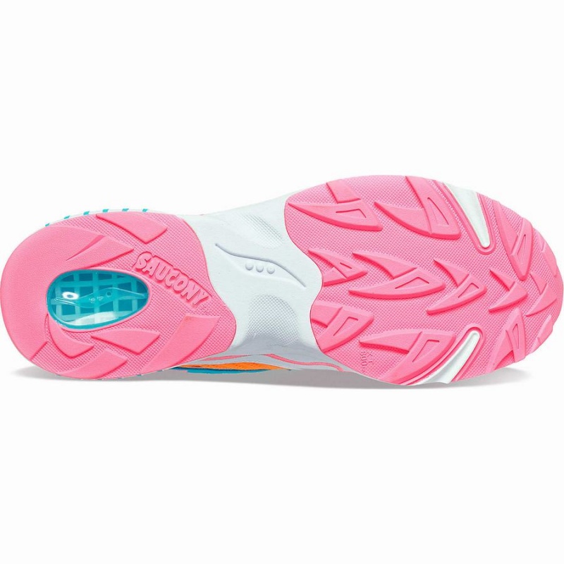 Women's Saucony 3D Grid Hurricane Sneakers White / Orange | UAE S48093-D91