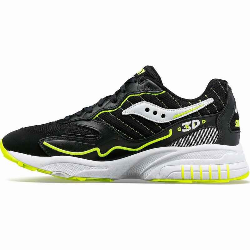 Women's Saucony 3D Grid Hurricane Sneakers Black / White | UAE S06914-G90