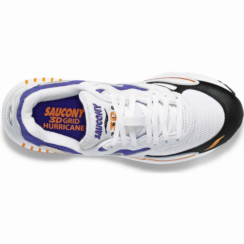 Women's Saucony 3D Grid Hurricane Sneakers White / Purple | UAE S03978-H54