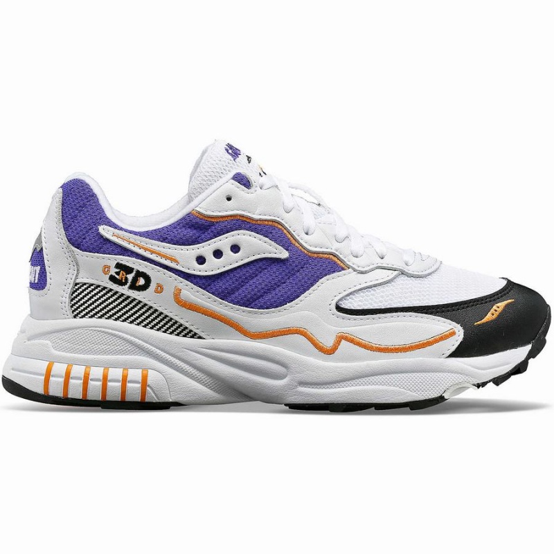 Women\'s Saucony 3D Grid Hurricane Sneakers White / Purple | UAE S03978-H54