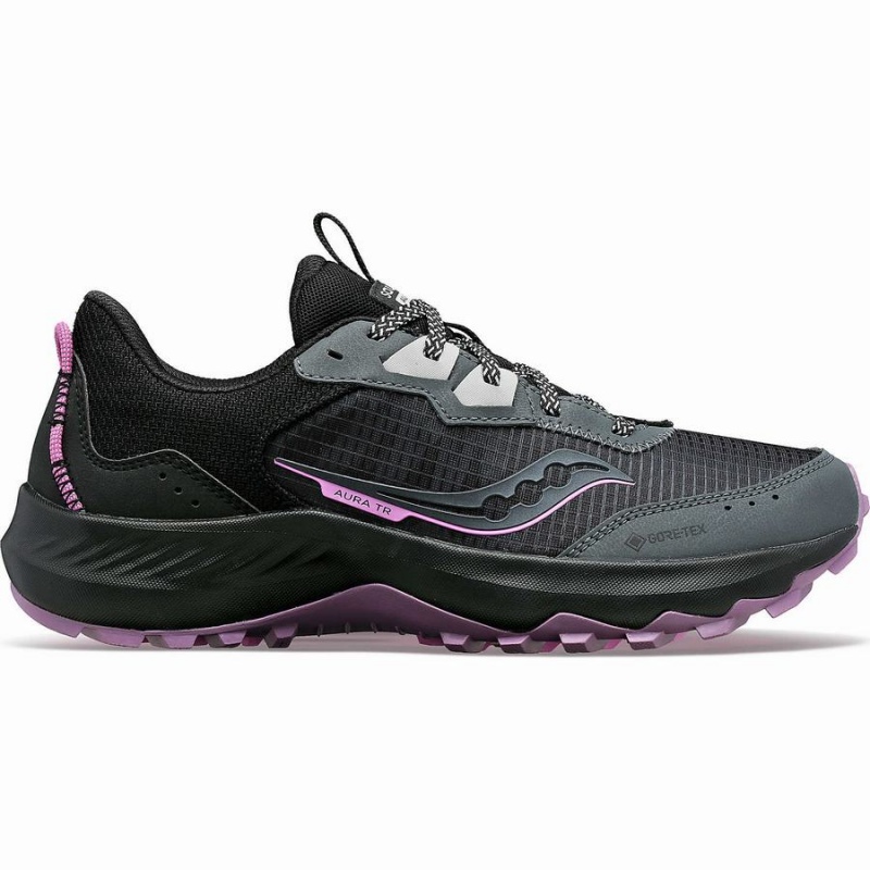 Women\'s Saucony Aura TR GTX Trail Running Shoes Grey / Black | UAE S76013-P90