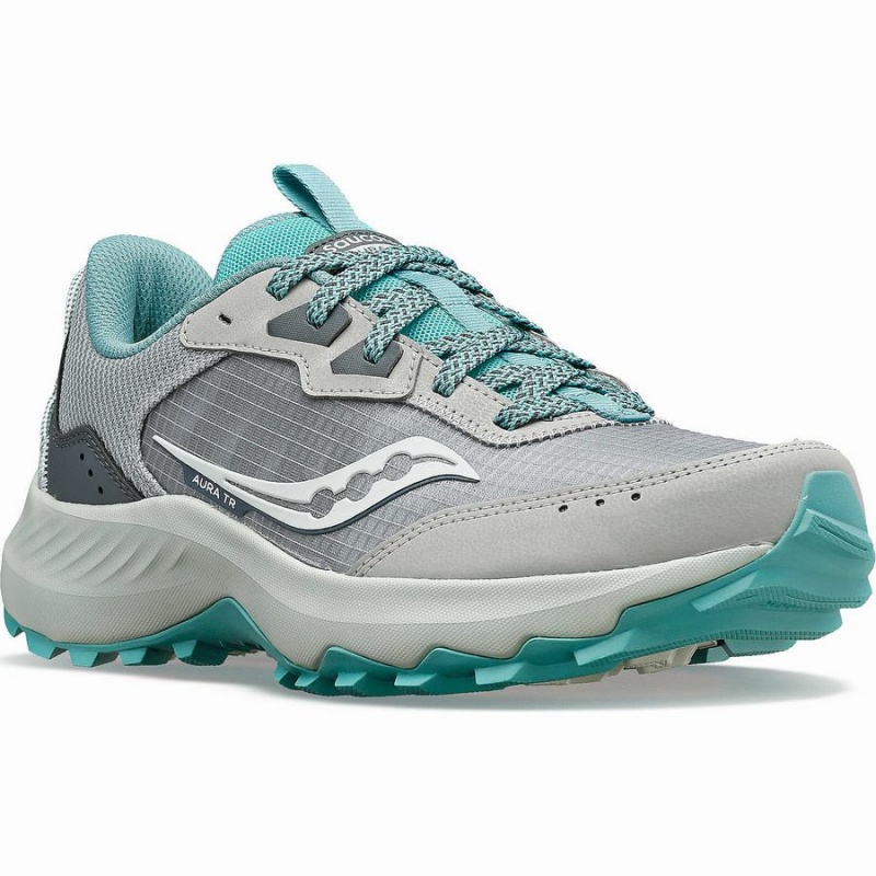 Women's Saucony Aura TR Running Shoes Grey / Turquoise | UAE S40851-B94