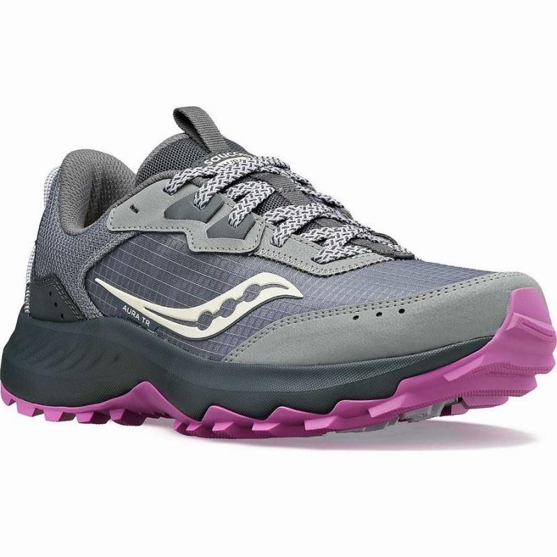 Women's Saucony Aura TR Running Shoes Grey / Purple | UAE S68351-M62