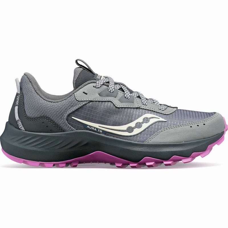 Women\'s Saucony Aura TR Running Shoes Grey / Purple | UAE S68351-M62