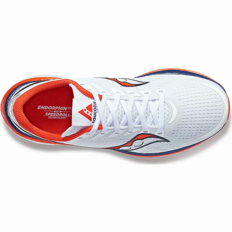 Women's Saucony Boston Endorphin Speed 3 Running Shoes White / Navy | UAE S96813-W78