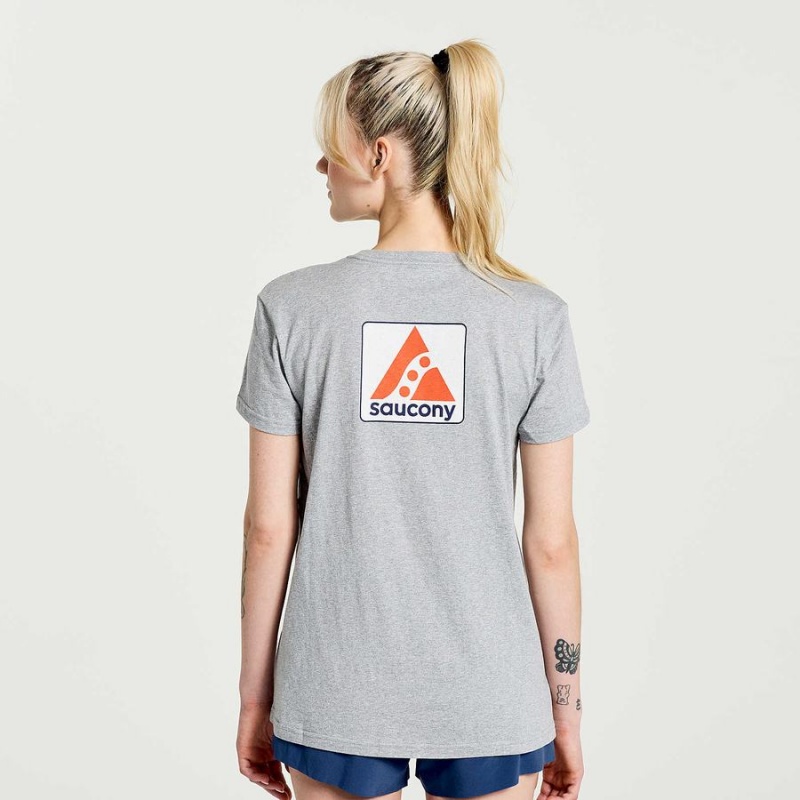 Women's Saucony Boston Rested T Shirts Grey | UAE S46027-R57