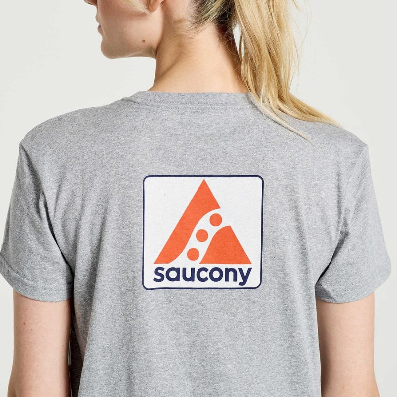 Women's Saucony Boston Rested T Shirts Grey | UAE S46027-R57