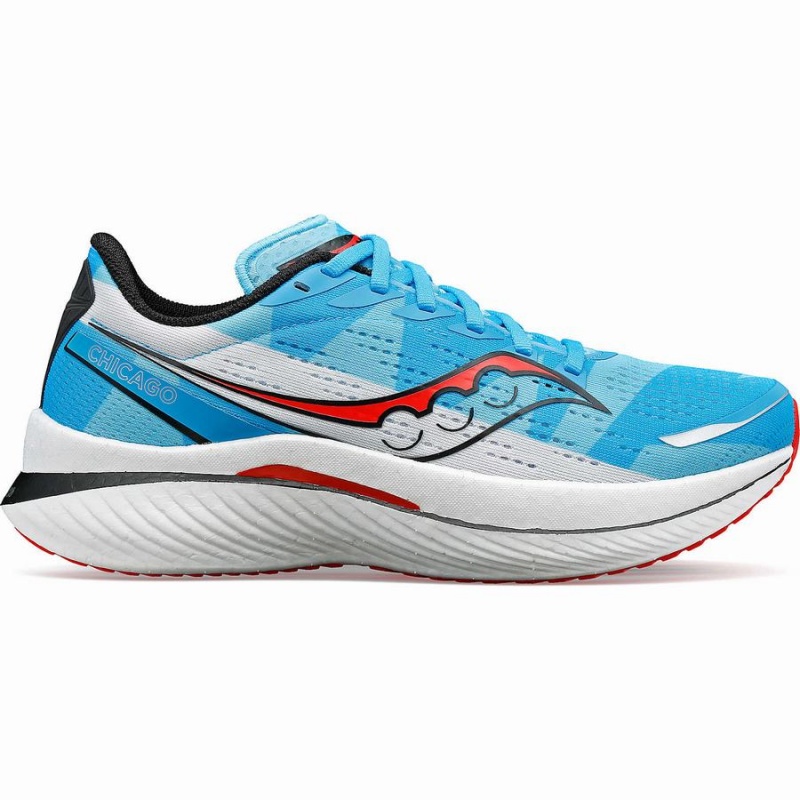 Women\'s Saucony Chicago Endorphin Speed 3 Running Shoes Blue / White / Red | UAE S98145-Z06