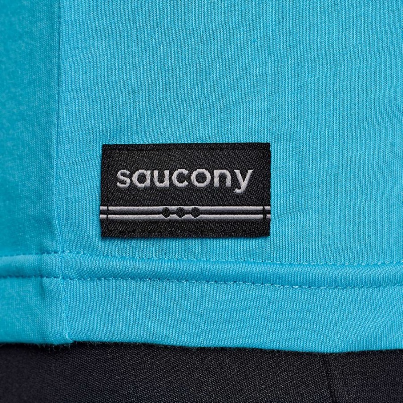 Women's Saucony Chicago Rested T Shirts Blue | UAE S18460-V07