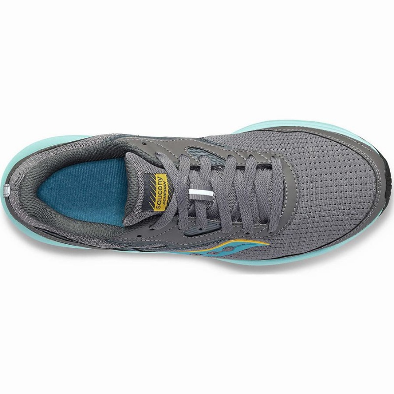 Women's Saucony Cohesion 16 Walking Shoes Grey / Turquoise | UAE S04965-G07