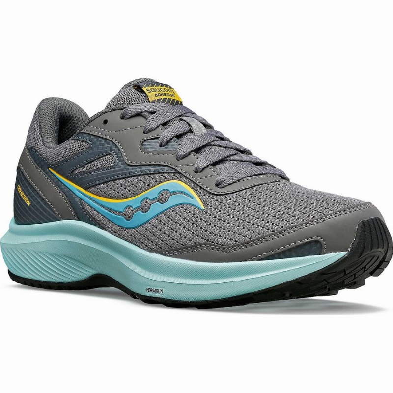 Women's Saucony Cohesion 16 Walking Shoes Grey / Turquoise | UAE S04965-G07