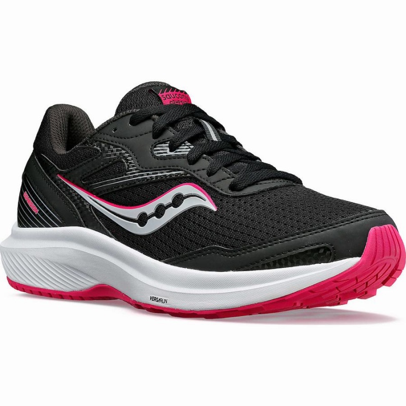 Women's Saucony Cohesion 16 Walking Shoes Black / Fuchsia | UAE S79320-K56