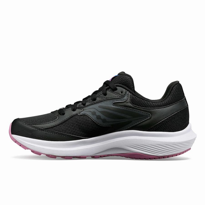 Women's Saucony Cohesion 17 Wide Running Shoes Black / Purple | UAE S63509-P79