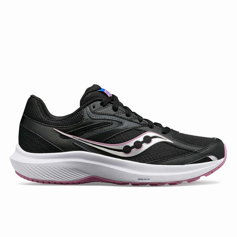 Women\'s Saucony Cohesion 17 Wide Running Shoes Black / Purple | UAE S63509-P79