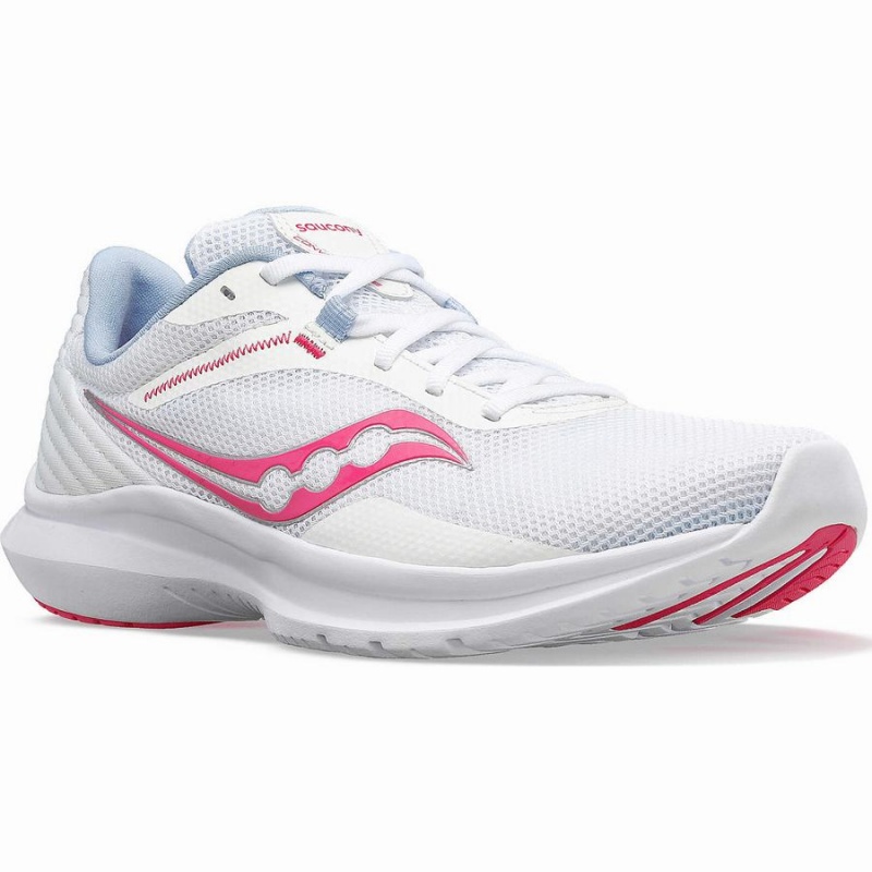 Women's Saucony Convergence Walking Shoes White / Pink | UAE S49856-H49