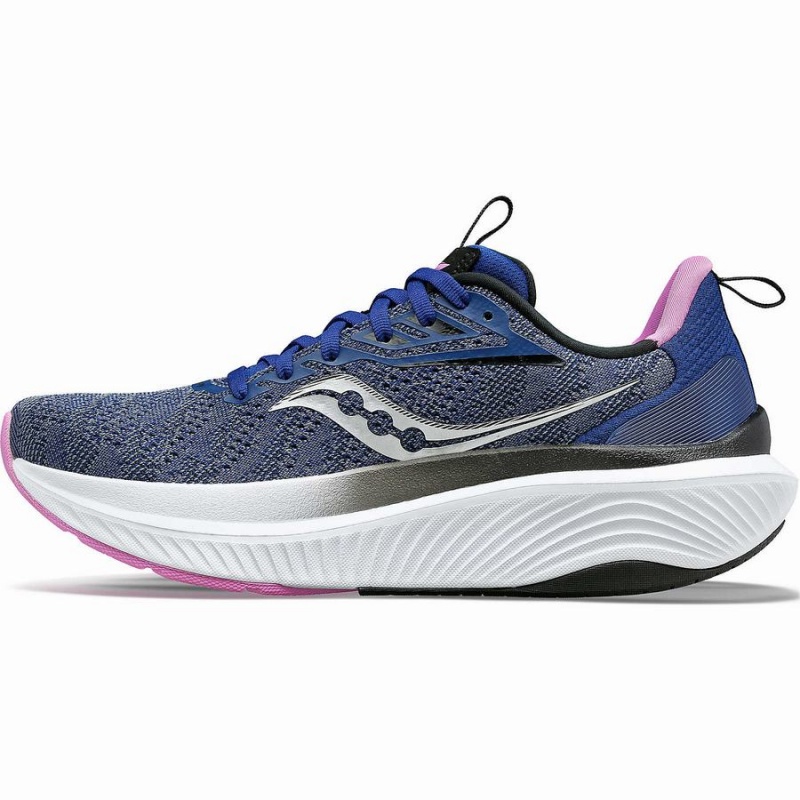 Women's Saucony Echelon 9 Wide Running Shoes Indigo / Purple | UAE S98046-B16