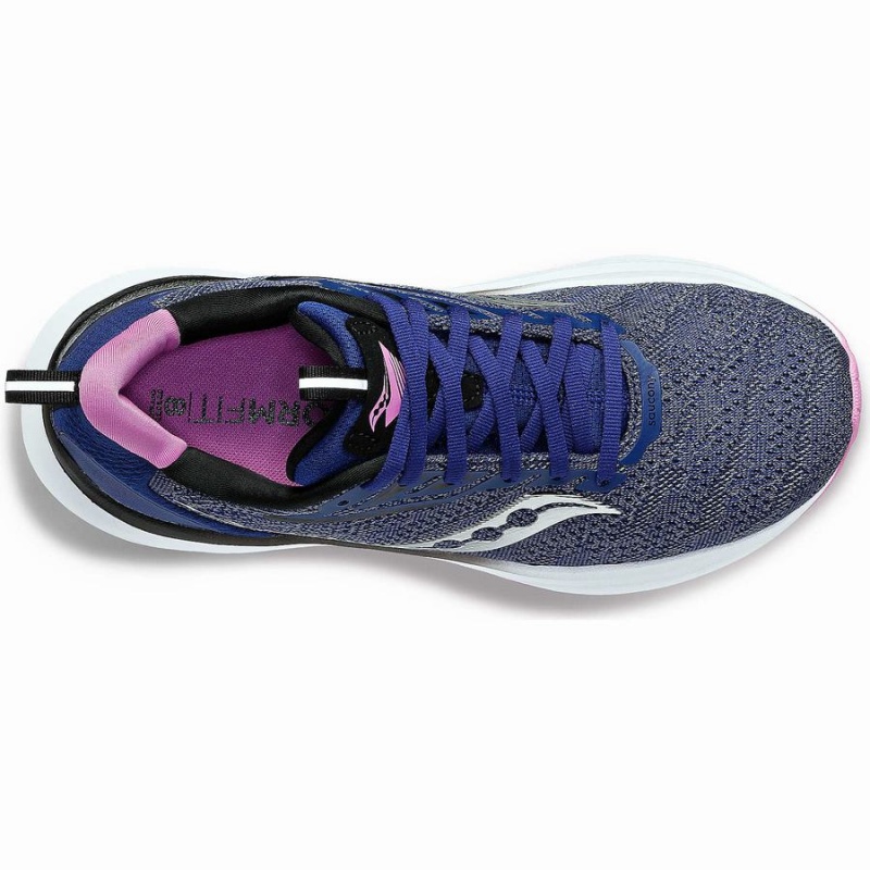 Women's Saucony Echelon 9 Wide Running Shoes Indigo / Purple | UAE S98046-B16