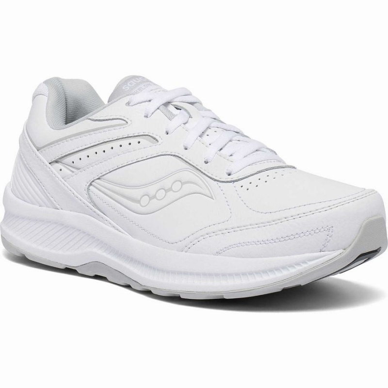 Women's Saucony Echelon Walker 3 Wide Walking Shoes White | UAE S57628-W64