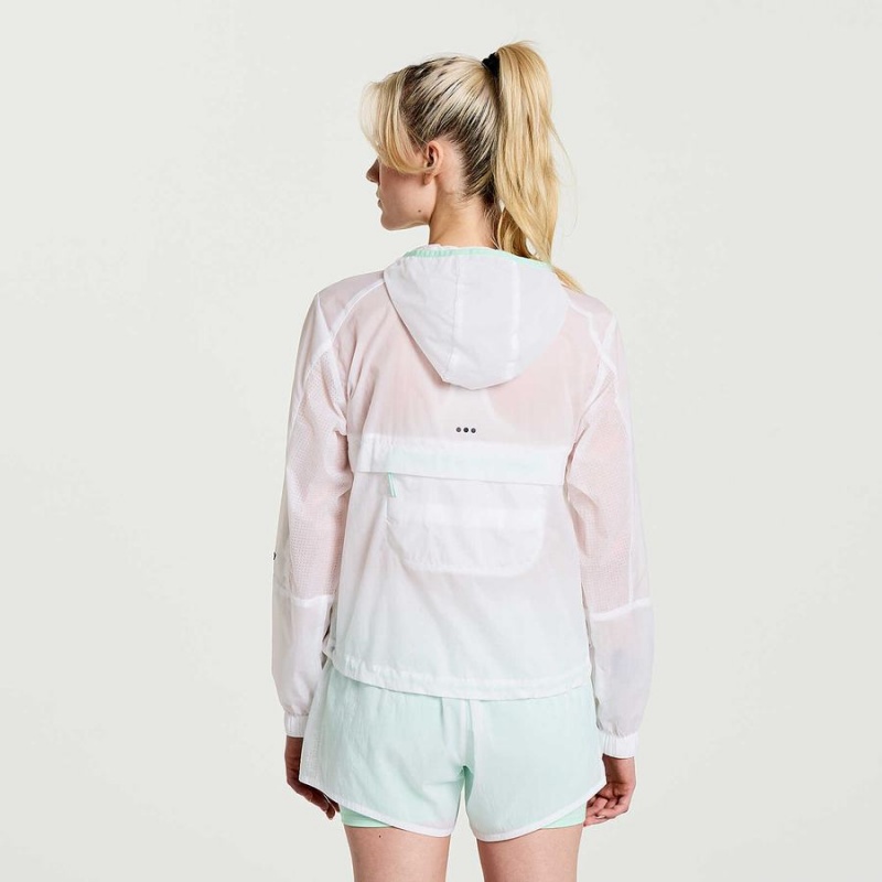 Women's Saucony Elevate Packaway Jackets White | UAE S97583-Y82