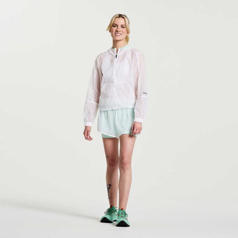 Women's Saucony Elevate Packaway Jackets White | UAE S97583-Y82