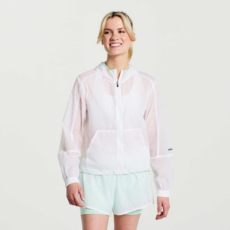 Women\'s Saucony Elevate Packaway Jackets White | UAE S97583-Y82