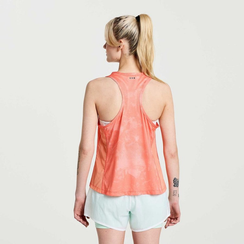 Women's Saucony Elevate Tank Top Orange | UAE S96318-G82