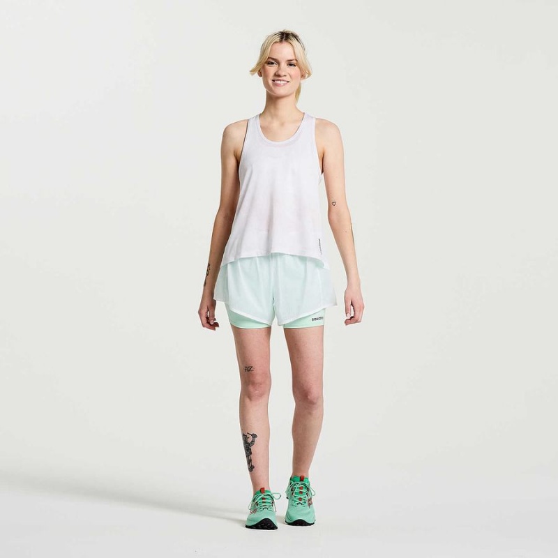 Women's Saucony Elevate Tank Top White | UAE S84306-D04