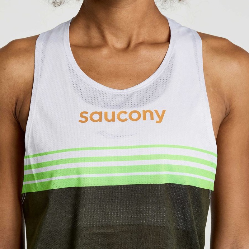 Women's Saucony Elite Singlet Tank Top Umbra | UAE S39782-V37