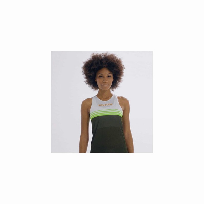 Women's Saucony Elite Singlet Tank Top Umbra | UAE S39782-V37