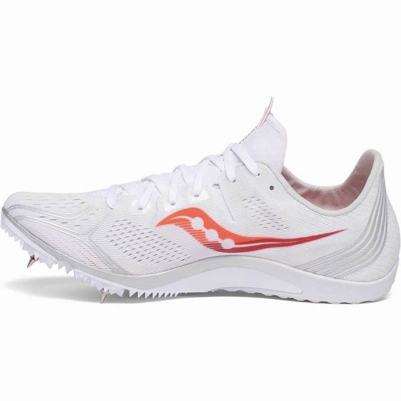 Women's Saucony Endorphin 3 Spike Track Spikes White / Red | UAE S21863-L39