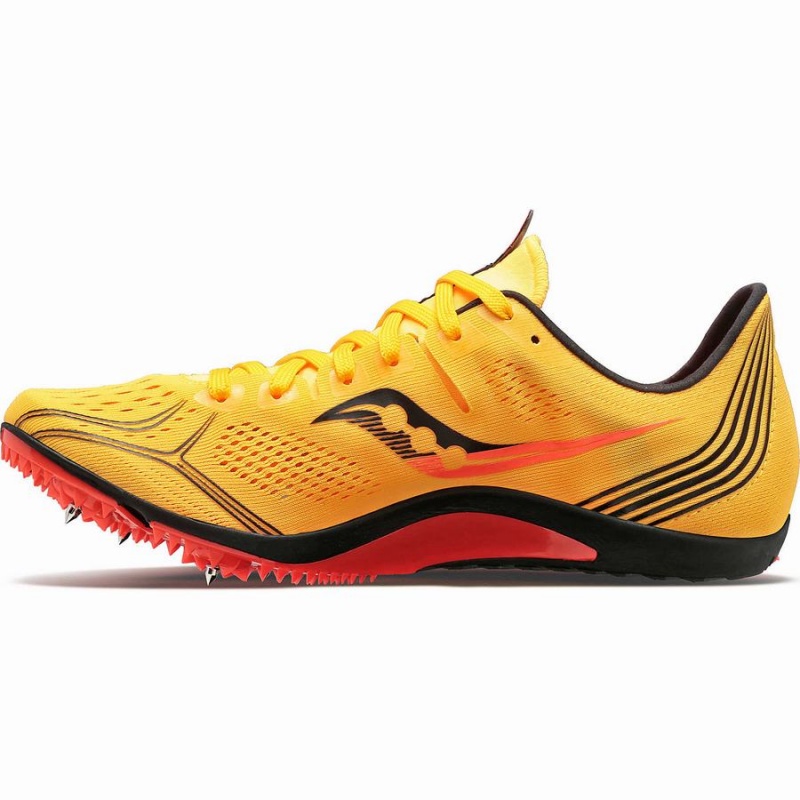 Women's Saucony Endorphin 3 Spike Track Spikes Gold / Red | UAE S10483-W19