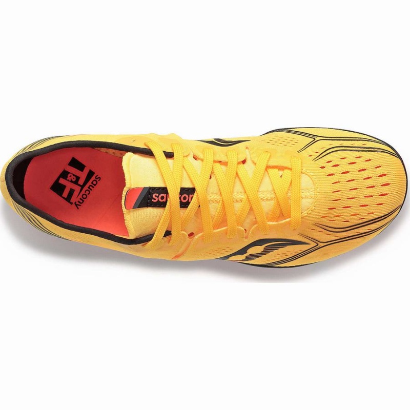 Women's Saucony Endorphin 3 Spike Track Spikes Gold / Red | UAE S10483-W19