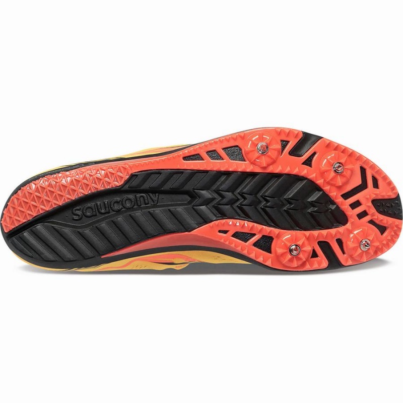 Women's Saucony Endorphin 3 Spike Track Spikes Gold / Red | UAE S10483-W19