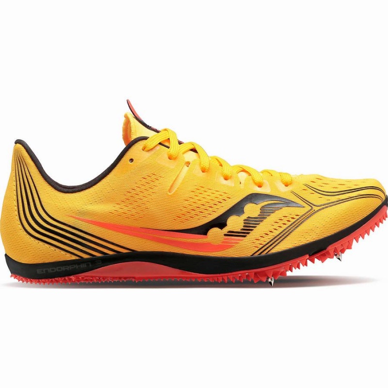 Women\'s Saucony Endorphin 3 Spike Track Spikes Gold / Red | UAE S10483-W19