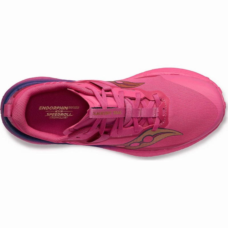 Women's Saucony Endorphin Edge Running Shoes Pink / Navy | UAE S58241-Q24