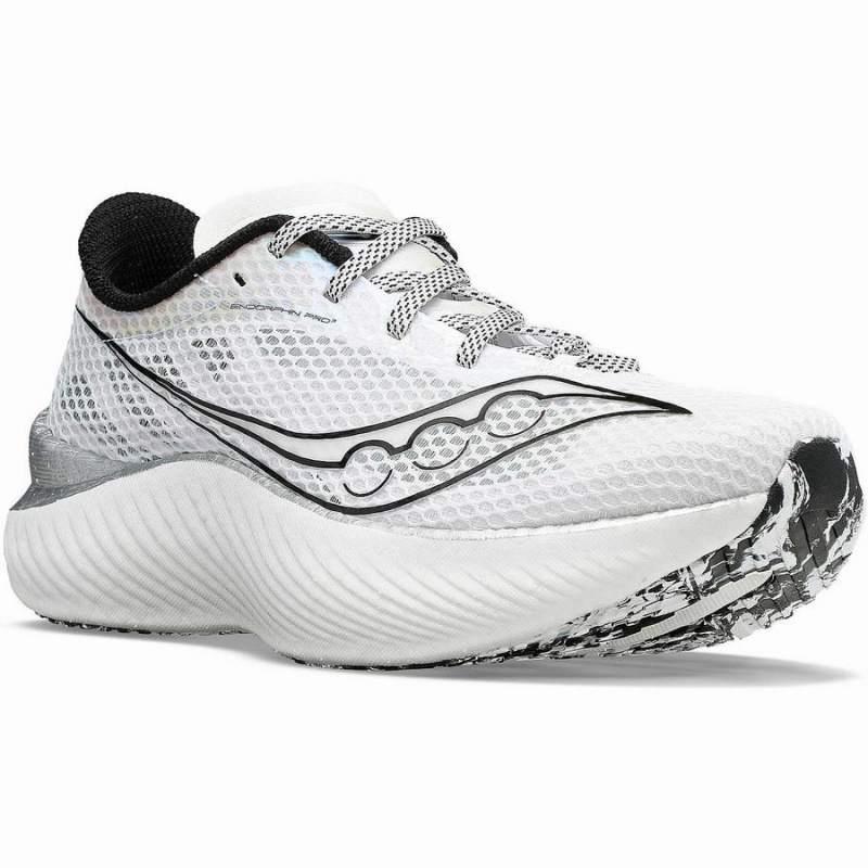 Women's Saucony Endorphin Pro 3 Running Shoes White / Black | UAE S21685-Y20