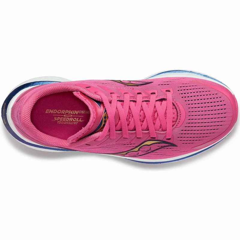 Women's Saucony Endorphin Speed 3 Running Shoes Pink / Navy | UAE S97834-M43