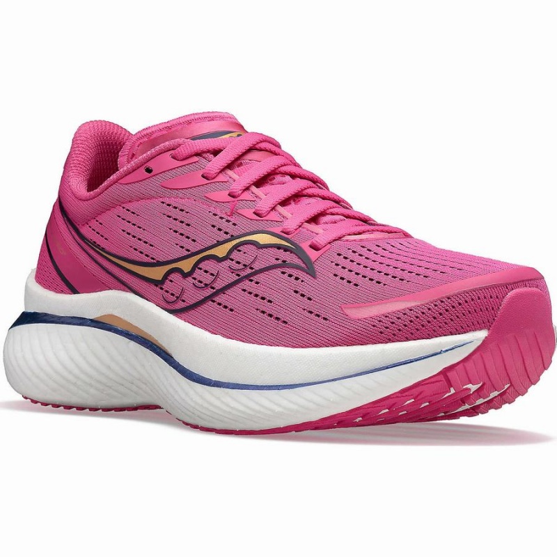 Women's Saucony Endorphin Speed 3 Running Shoes Pink / Navy | UAE S97834-M43