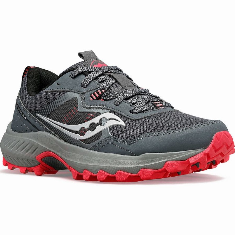 Women's Saucony Excursion TR16 Wide Trail Running Shoes Grey / Coral | UAE S29485-E49