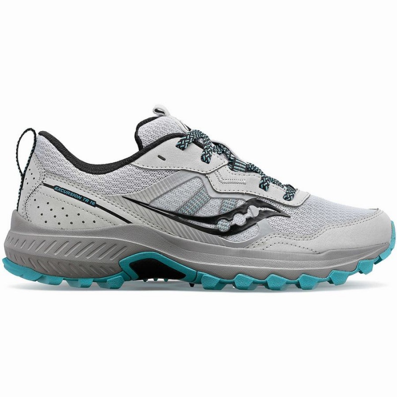 Women\'s Saucony Excursion TR16 Wide Trail Running Shoes Grey / Blue | UAE S58342-R40