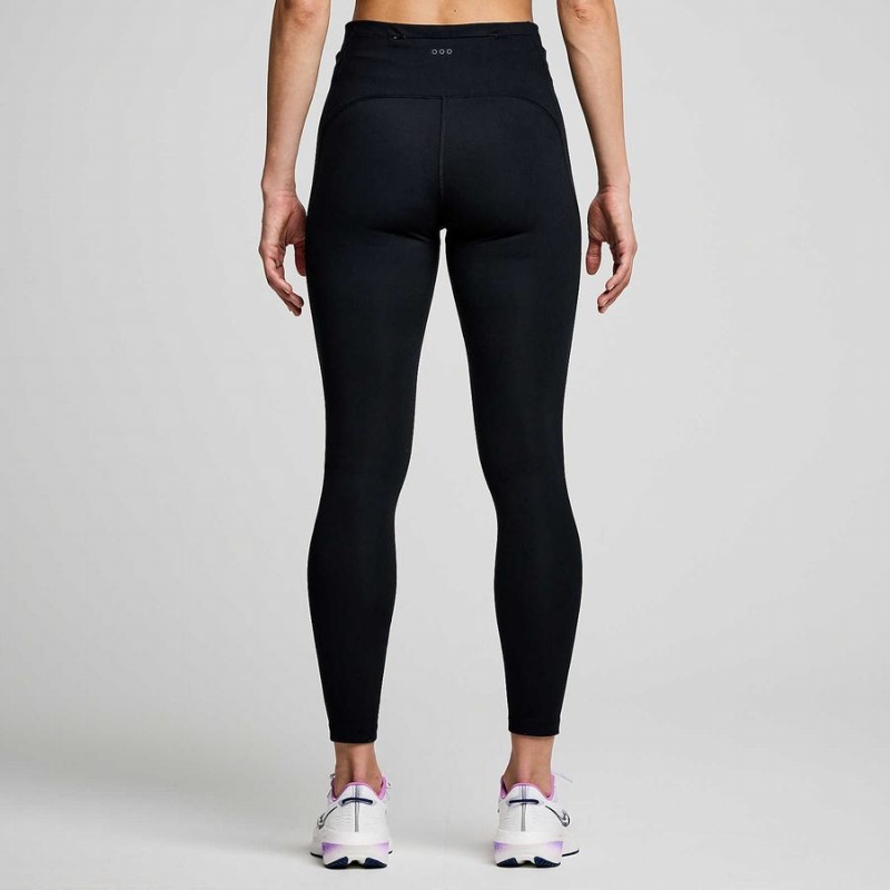 Women's Saucony Fortify 7/8 Tight Black | UAE S34627-L32