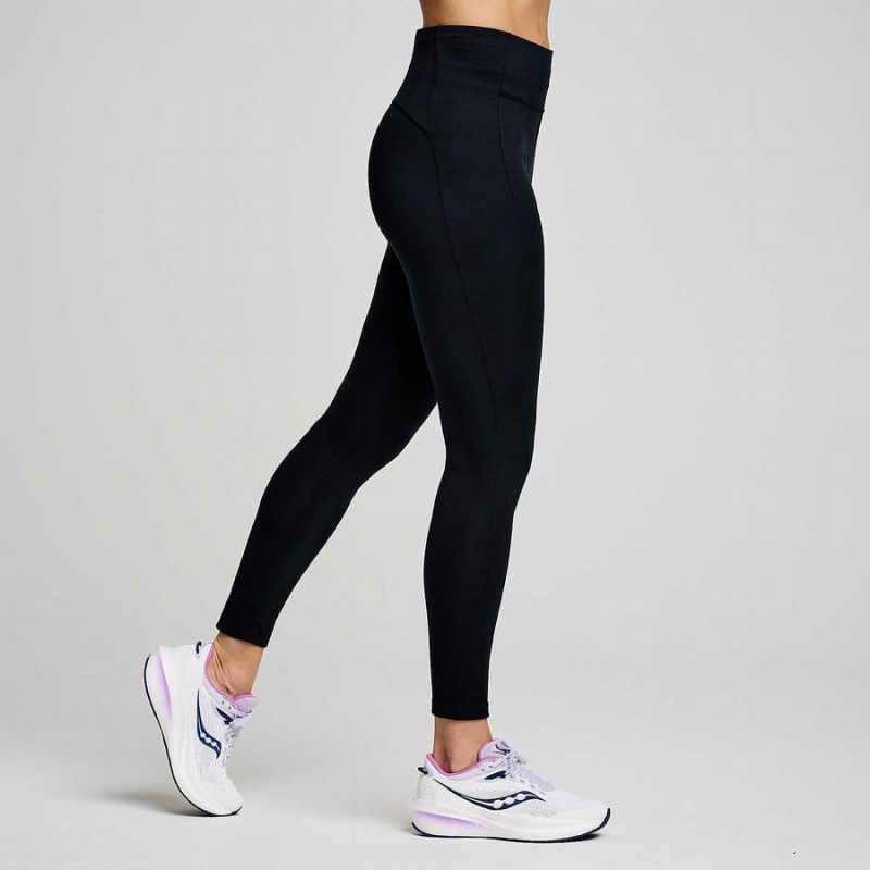 Women's Saucony Fortify 7/8 Tight Black | UAE S34627-L32