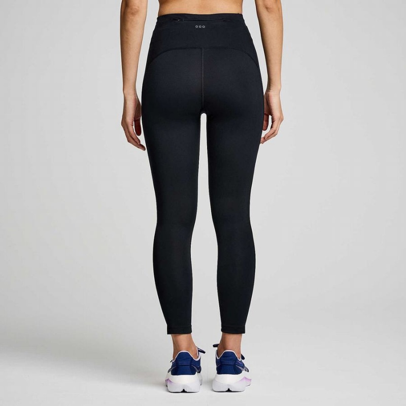 Women's Saucony Fortify Crop Tight Black | UAE S82356-P59