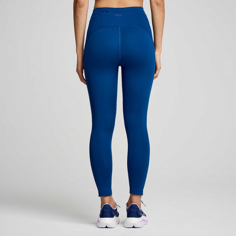 Women's Saucony Fortify Crop Tight Indigo | UAE S96170-U87