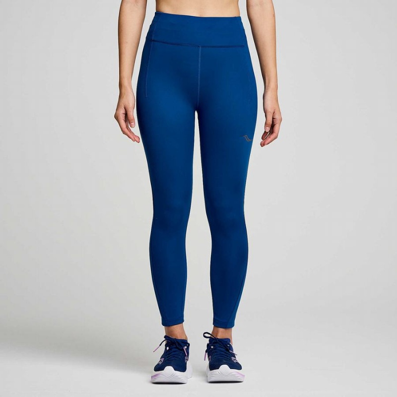 Women\'s Saucony Fortify Crop Tight Indigo | UAE S96170-U87