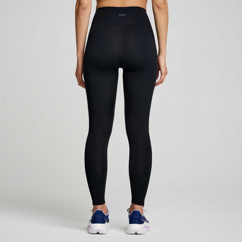 Women's Saucony Fortify Viz Tight Black | UAE S67039-L31