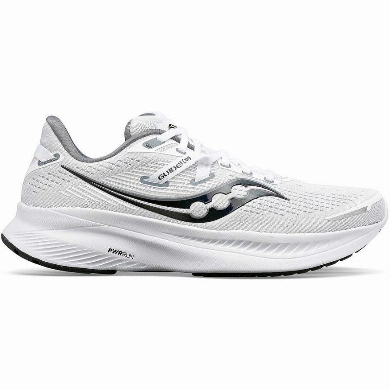 Women\'s Saucony Guide 16 Running Shoes White / Black | UAE S79045-H21