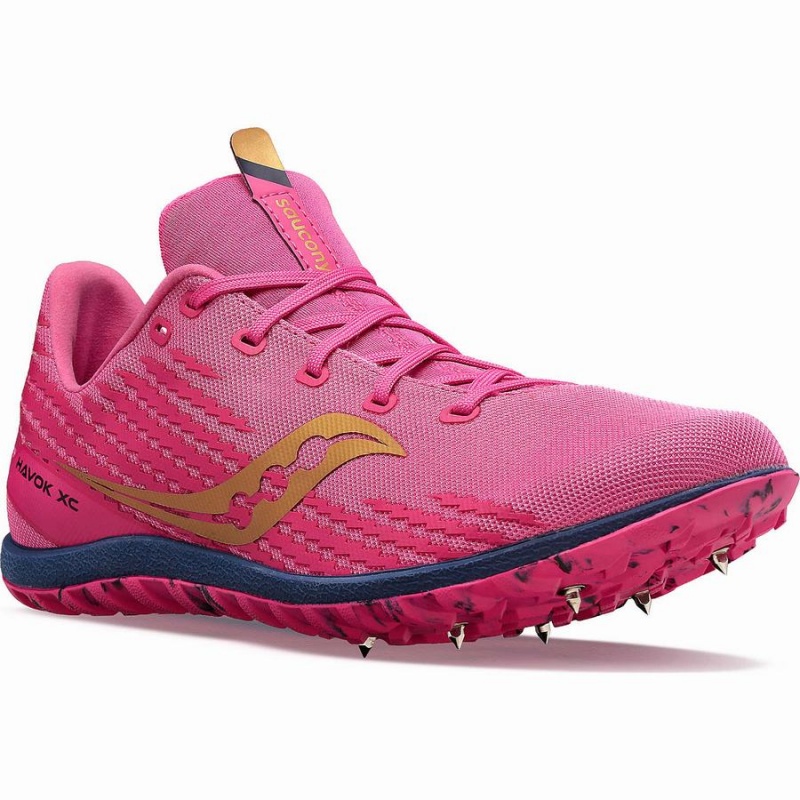 Women's Saucony Havok XC 3 Spike Track Spikes Pink / Navy | UAE S53678-X35